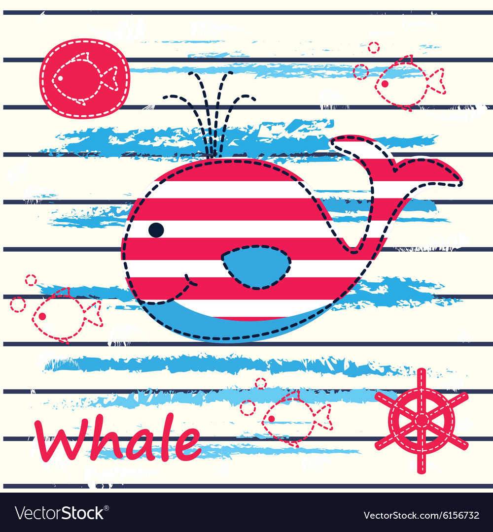 Cute background with whale