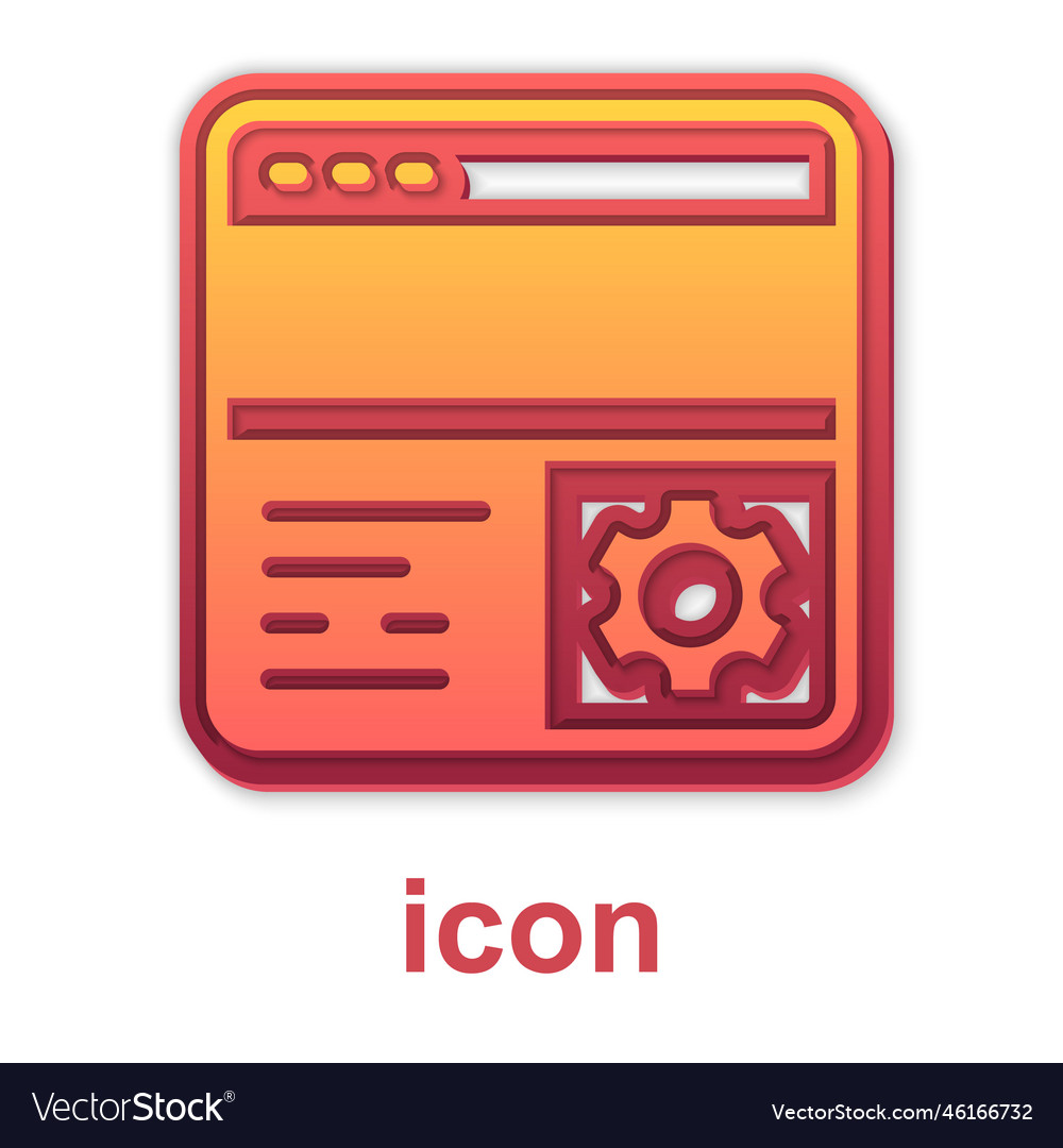 Gold debugging icon isolated on white background