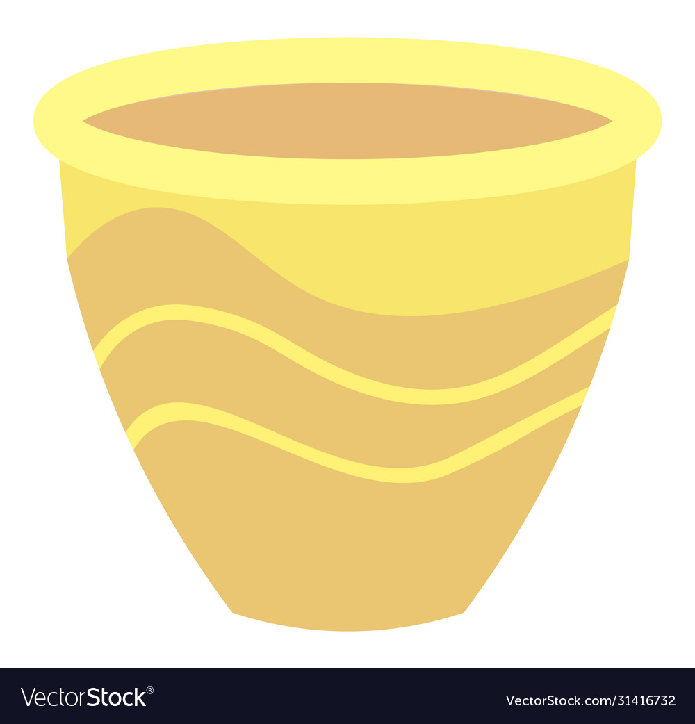 Green striped vase isolated on white image Vector Image