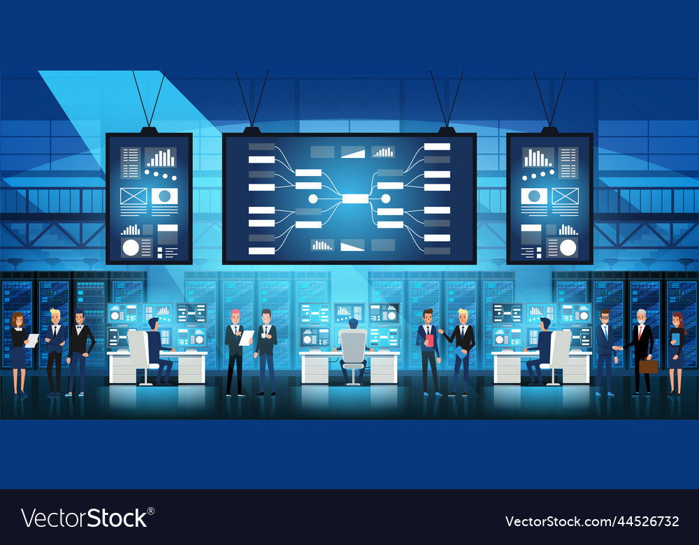 It engineers in big data center work on new
