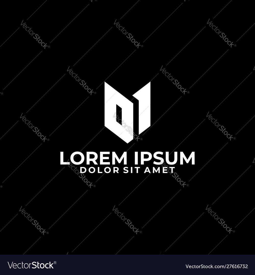 Number 0 1 or zero and one loge template Vector Image