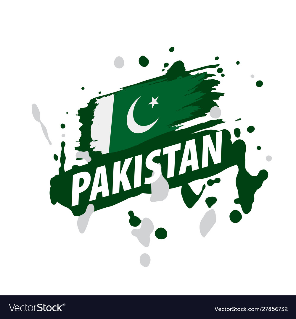 Pakistan flag on a white Royalty Free Vector Image