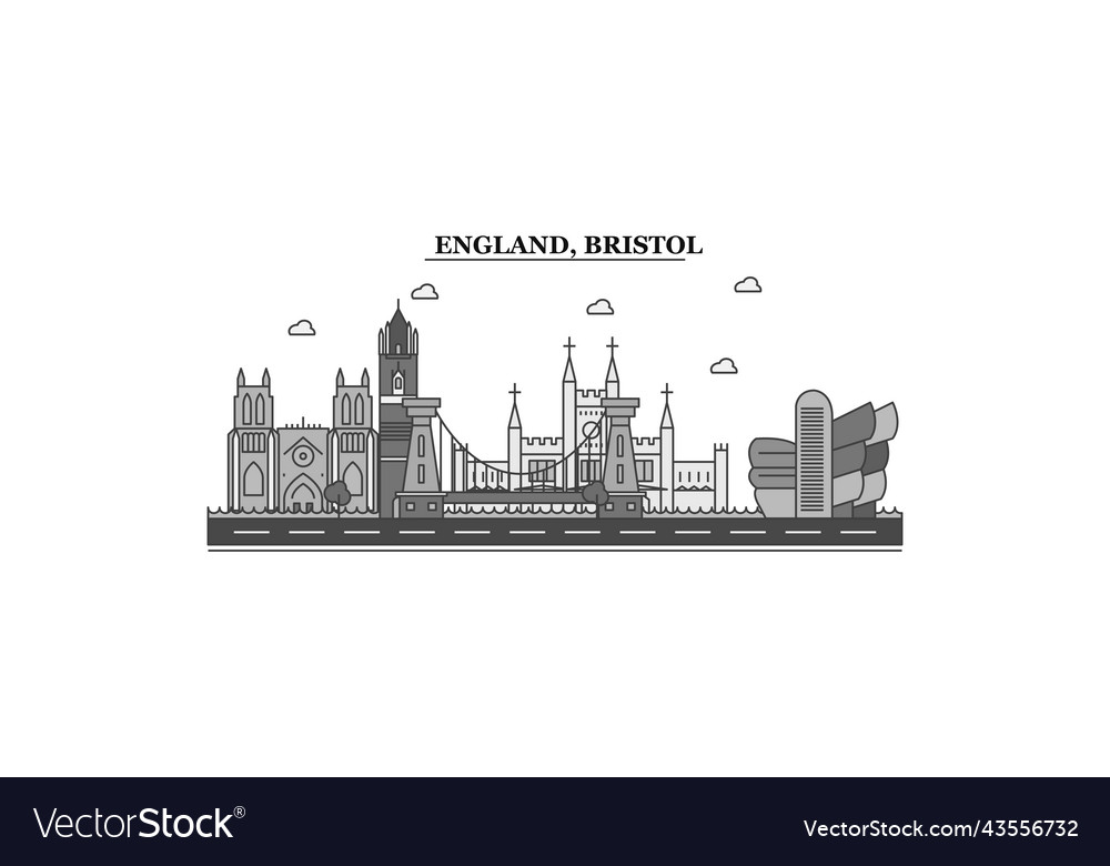 United kingdom bristol city skyline isolated Vector Image