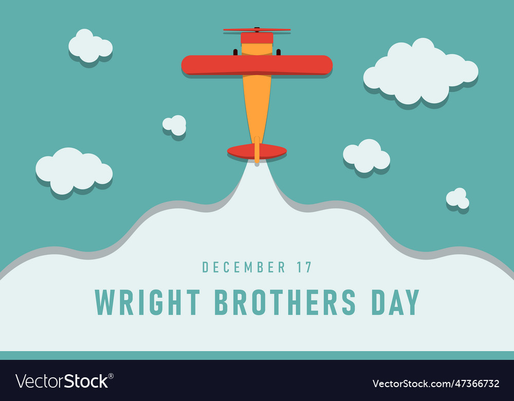 Wright brothers day background design with paper vector image Wright brothers day background design with paper