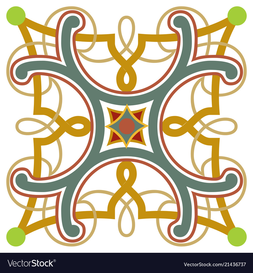 Ancient design pattern colorful ornamental vector image Ancient design pattern colorful ornamental