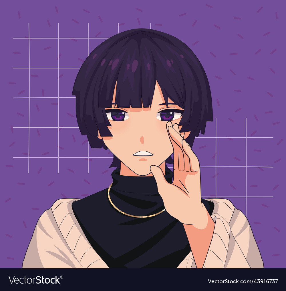 Anime male avatar Royalty Free Vector Image - VectorStock