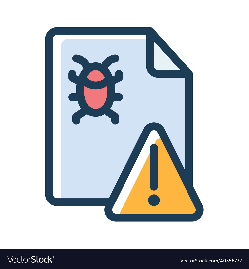 Bug detector report alert warning single isolated vector image Bug detector report alert warning single isolated