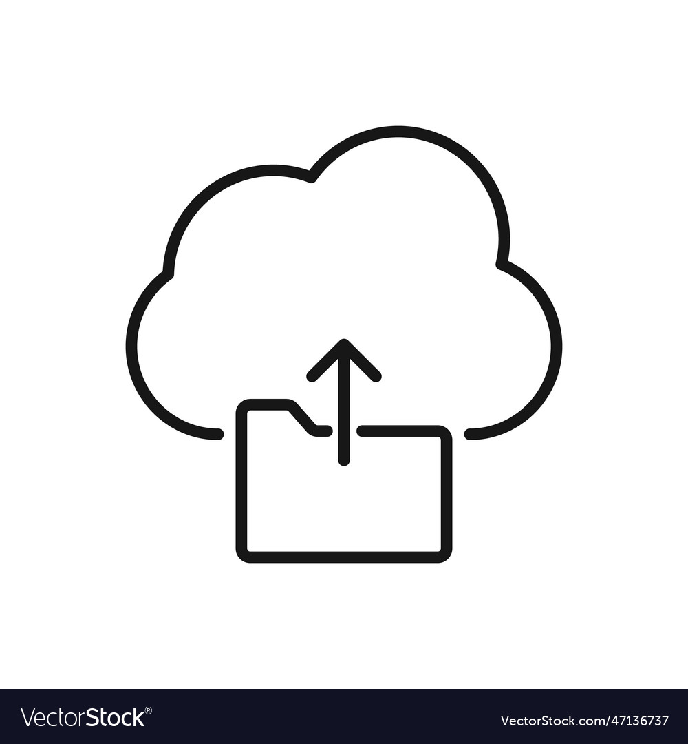 Editable icon of cloud computing folder vector image Editable icon of cloud computing folder