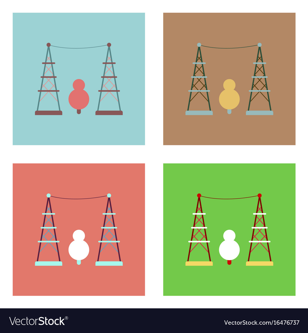 Flat icon design collection tree between