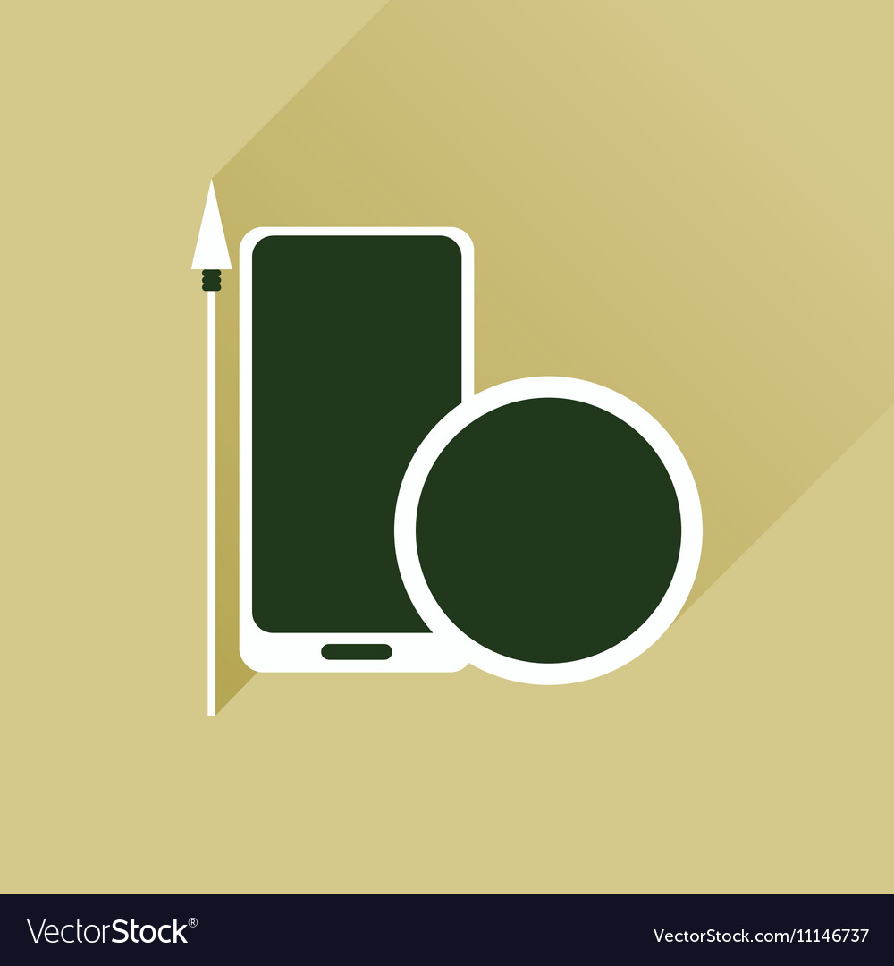 Flat web icon with long shadow mobile protection
