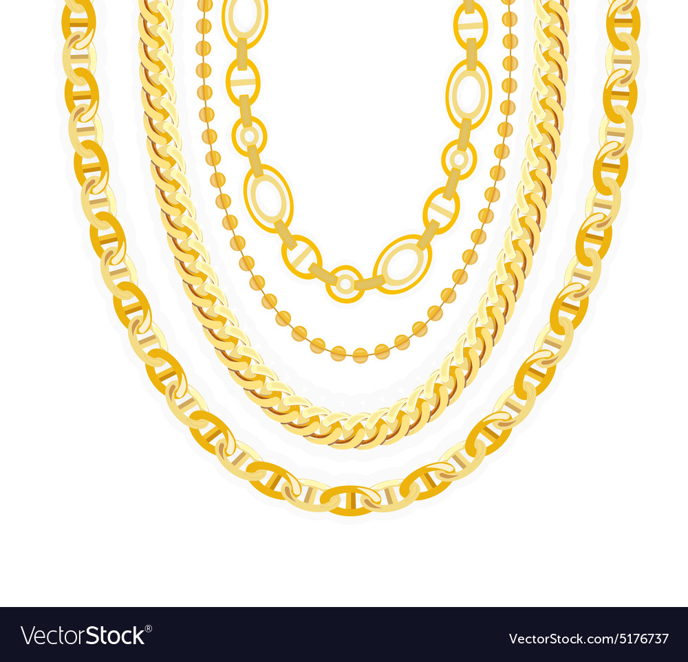 Gold chain jewelry Royalty Free Vector Image - VectorStock