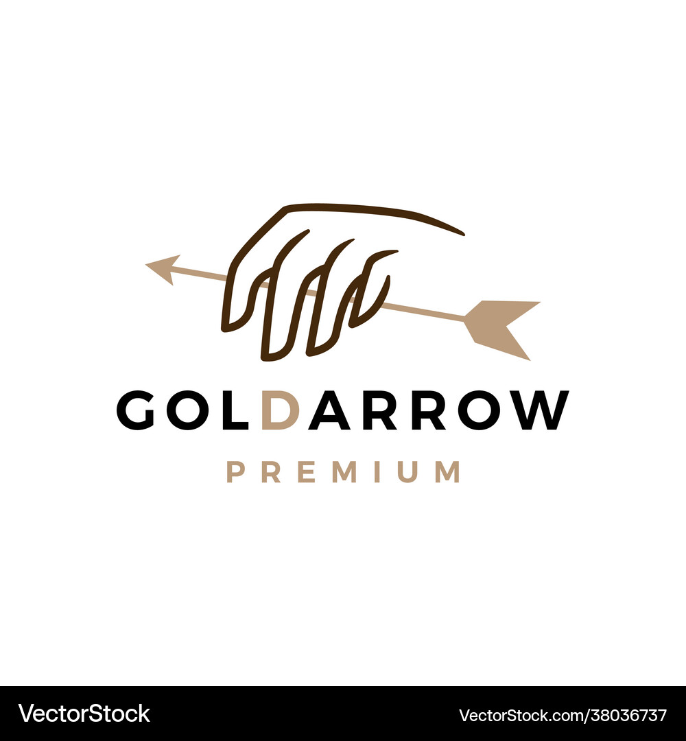 Hand hold arrow bow logo icon Royalty Free Vector Image