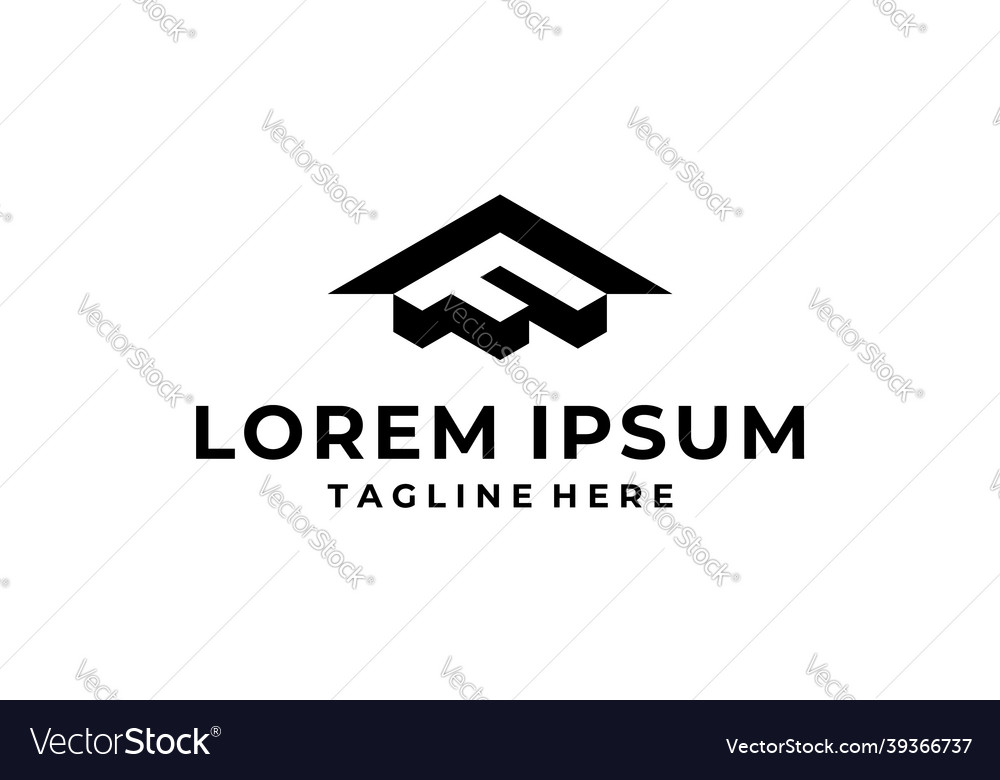 Initial letter f or a f with roof home logo design vector image Initial letter f or a f with roof home logo design