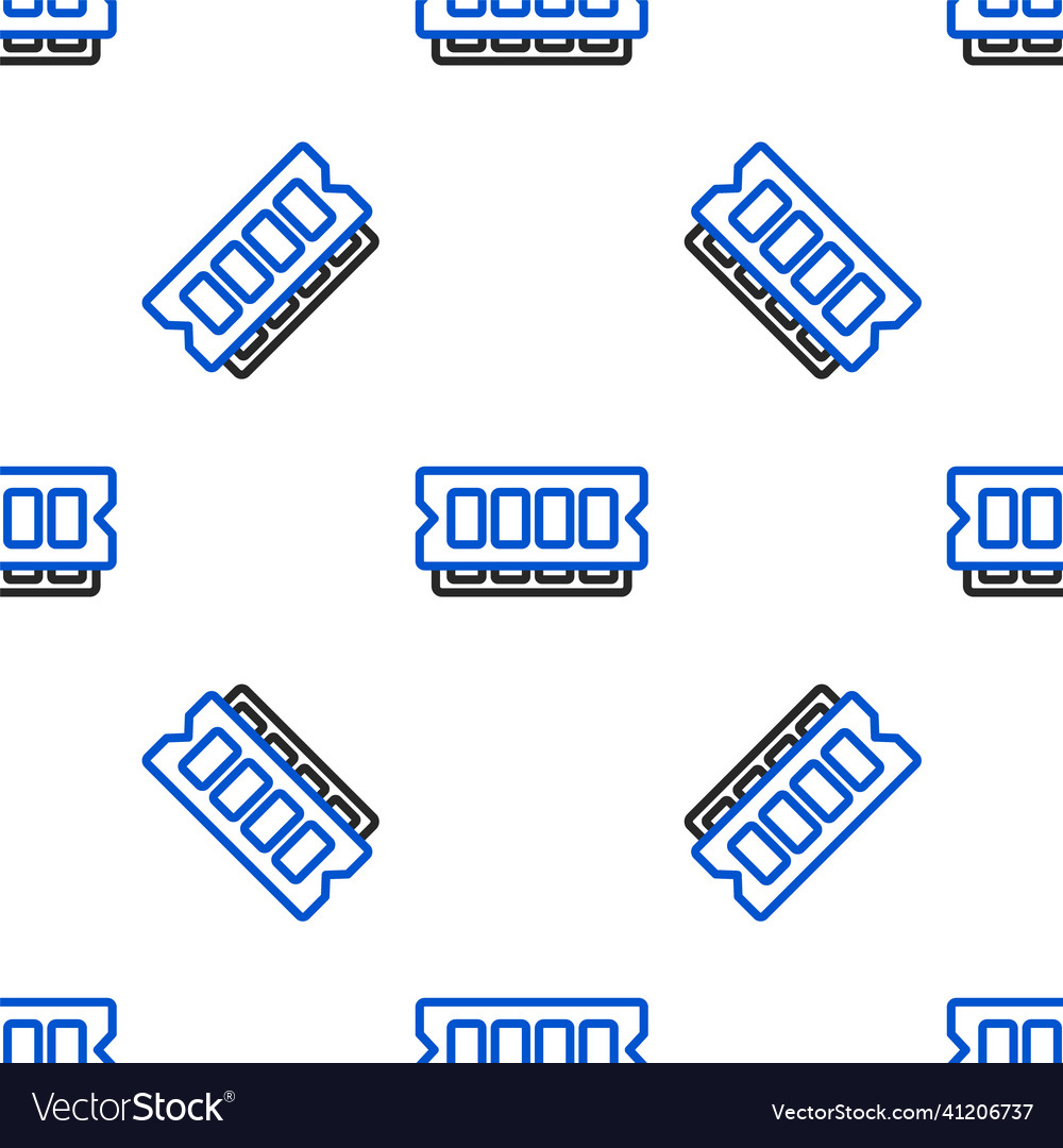 Line ram random access memory icon isolated vector image Line ram random access memory icon isolated