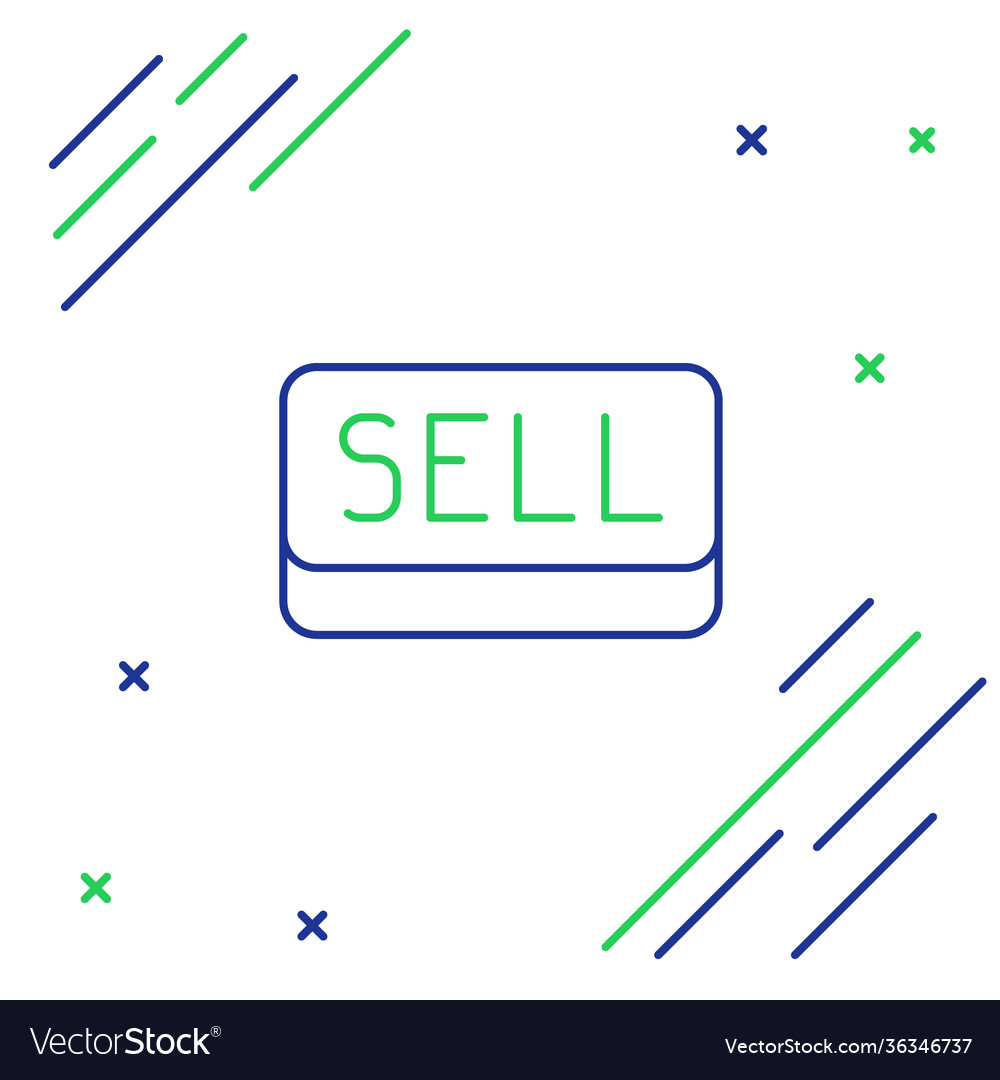 Line sell button icon isolated on white background