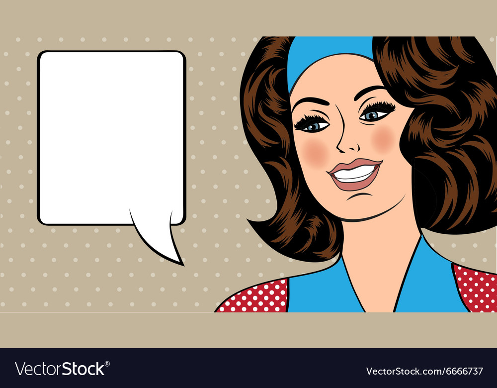 Pop art of girl with the speech bubble gir Vector Image