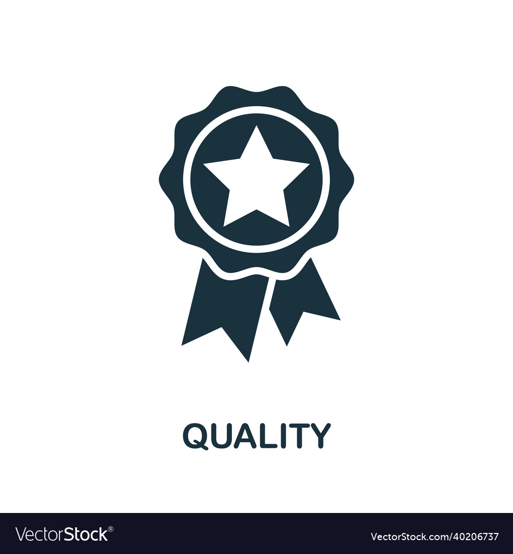 Quality icon monochrome simple element from core