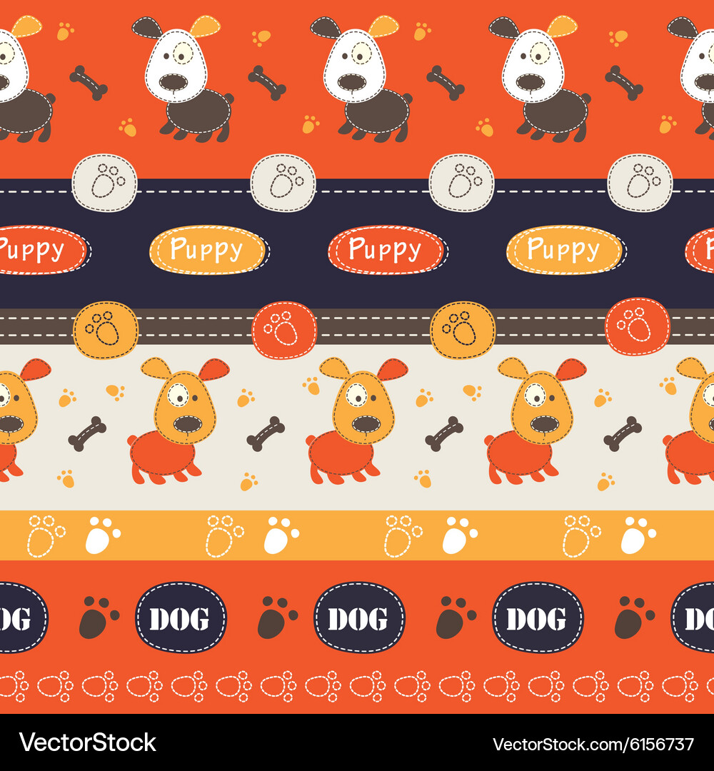 Seamless pattern with cute dogs 2 Royalty Free Vector Image