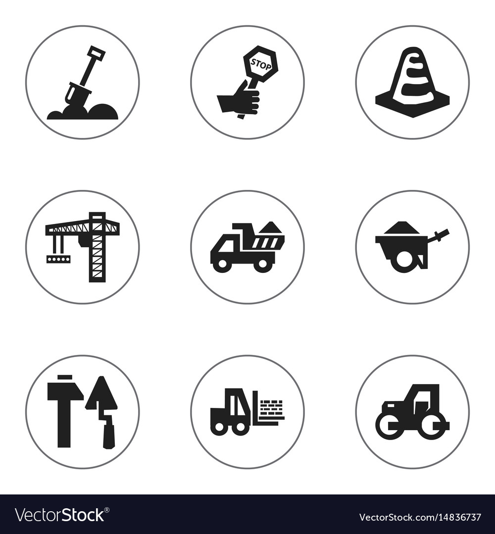 Set of 9 editable structure icons includes