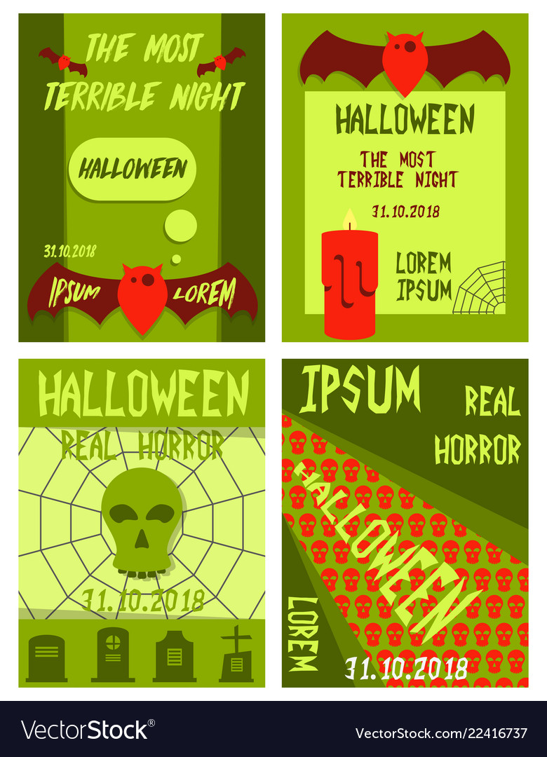 Set of flyers for halloween templates posters