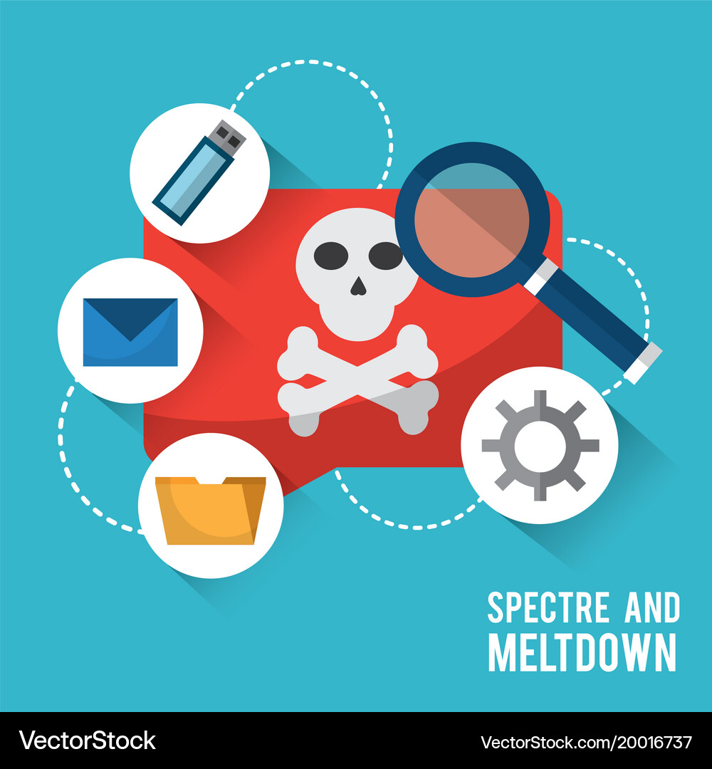 Spectre and meltdown virus notification data Vector Image
