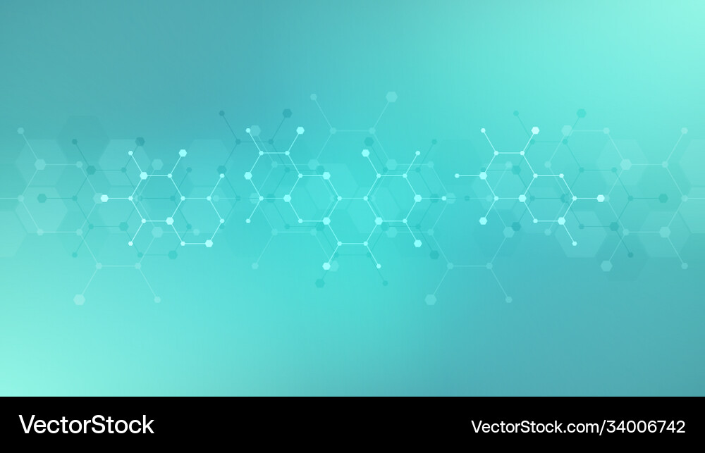 Abstract molecules background molecular Royalty Free Vector