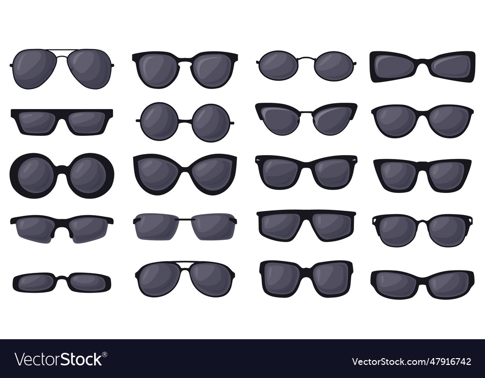 Black eyewear sunglasses silhouette polarized Vector Image