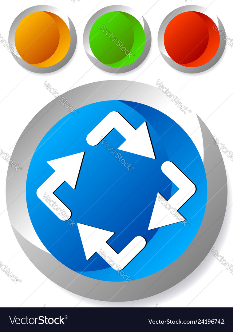 Circular arrows icon rotating clockwise vector image Circular arrows icon rotating clockwise