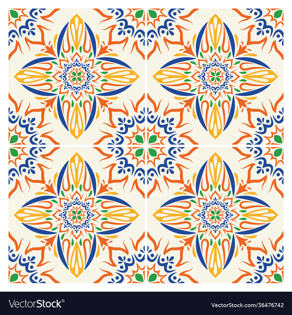 Colorful art italian style ceramic pattern