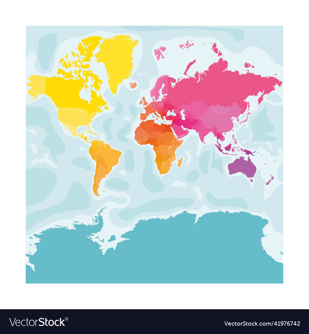 Colorful political map of world