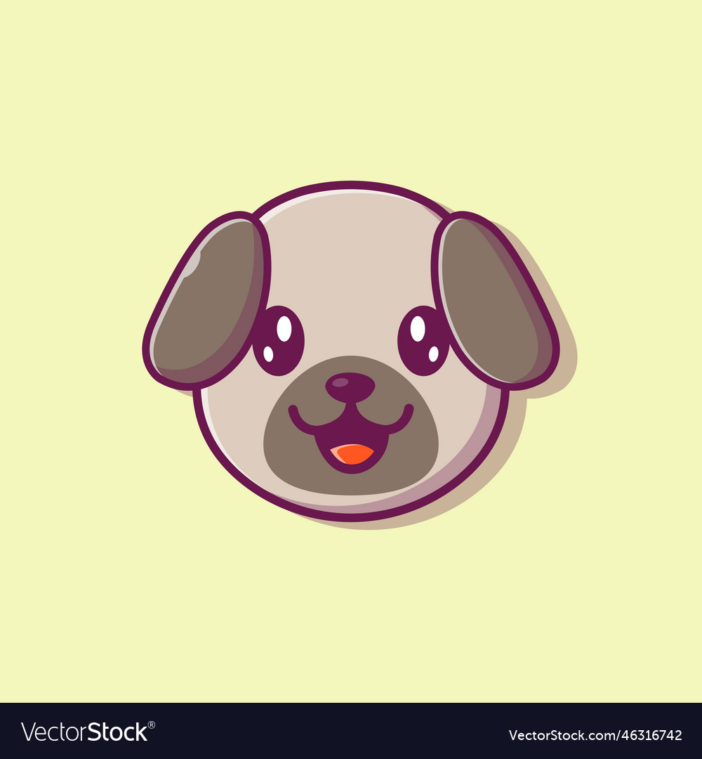 Cute dog face cartoon Royalty Free Vector Image