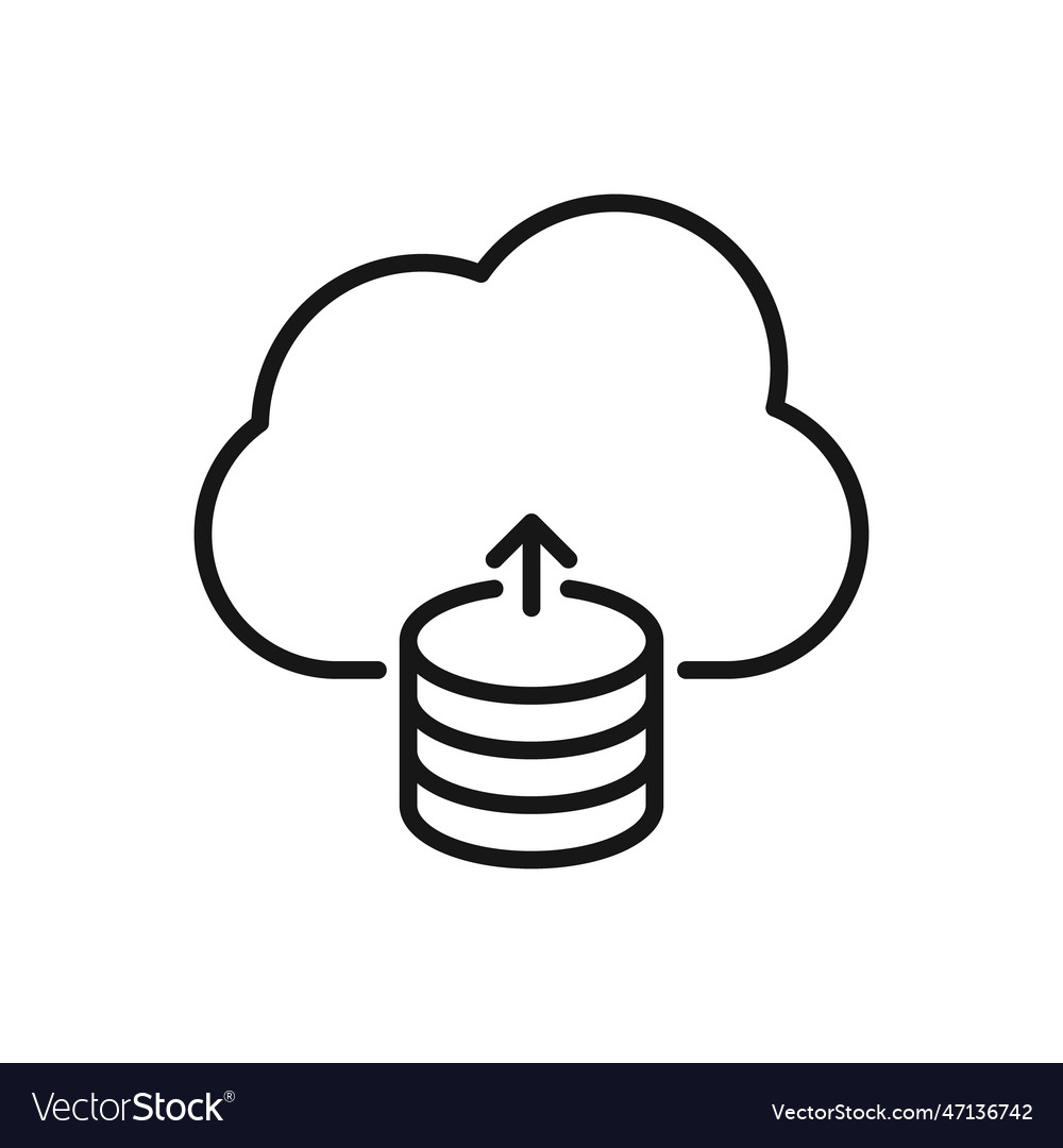 Editable icon of cloud computing database vector image Editable icon of cloud computing database
