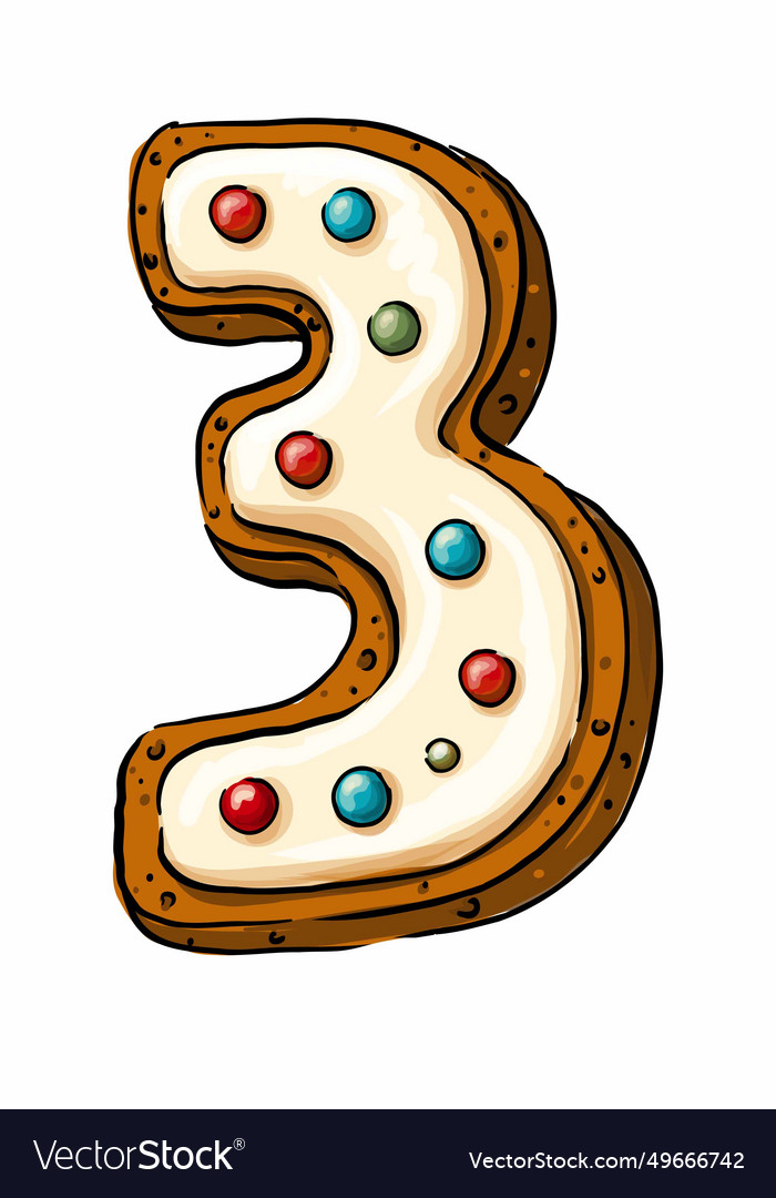 Figure in the form of number 3 shape Vector Image Figure in the form of number 3 shape