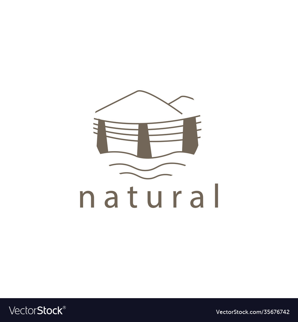 Logo Kontur Natur Berge und Flüsse Design