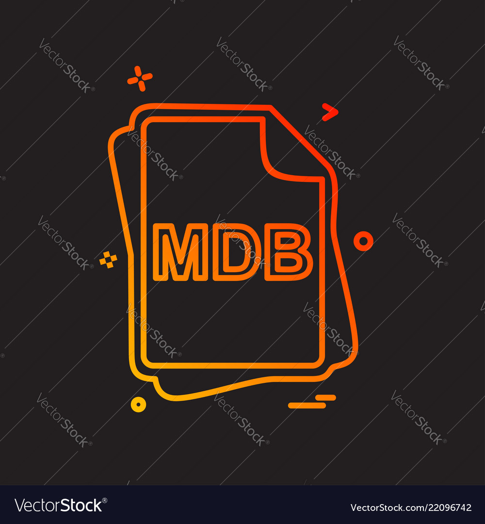 Mdb file type icon design vector image Mdb file type icon design