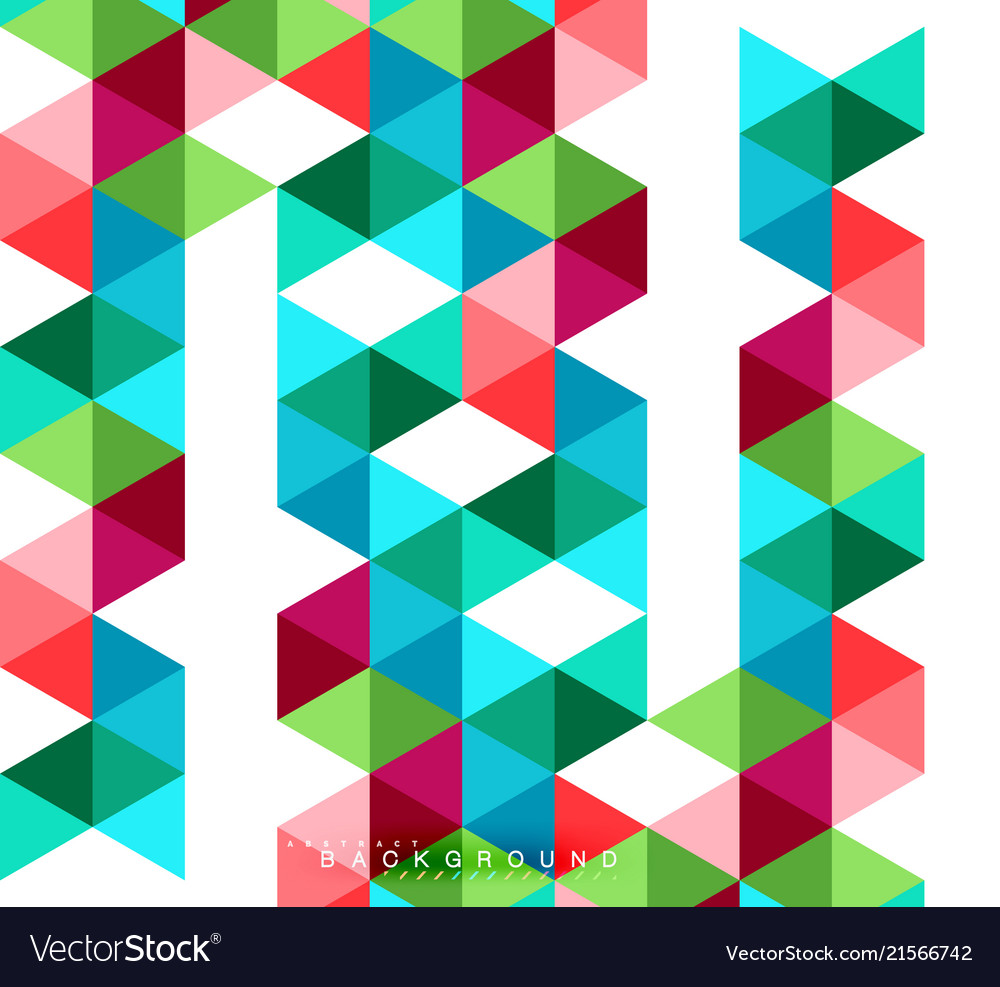 Multicolored triangles abstract background mosaic vector image Multicolored triangles abstract background mosaic