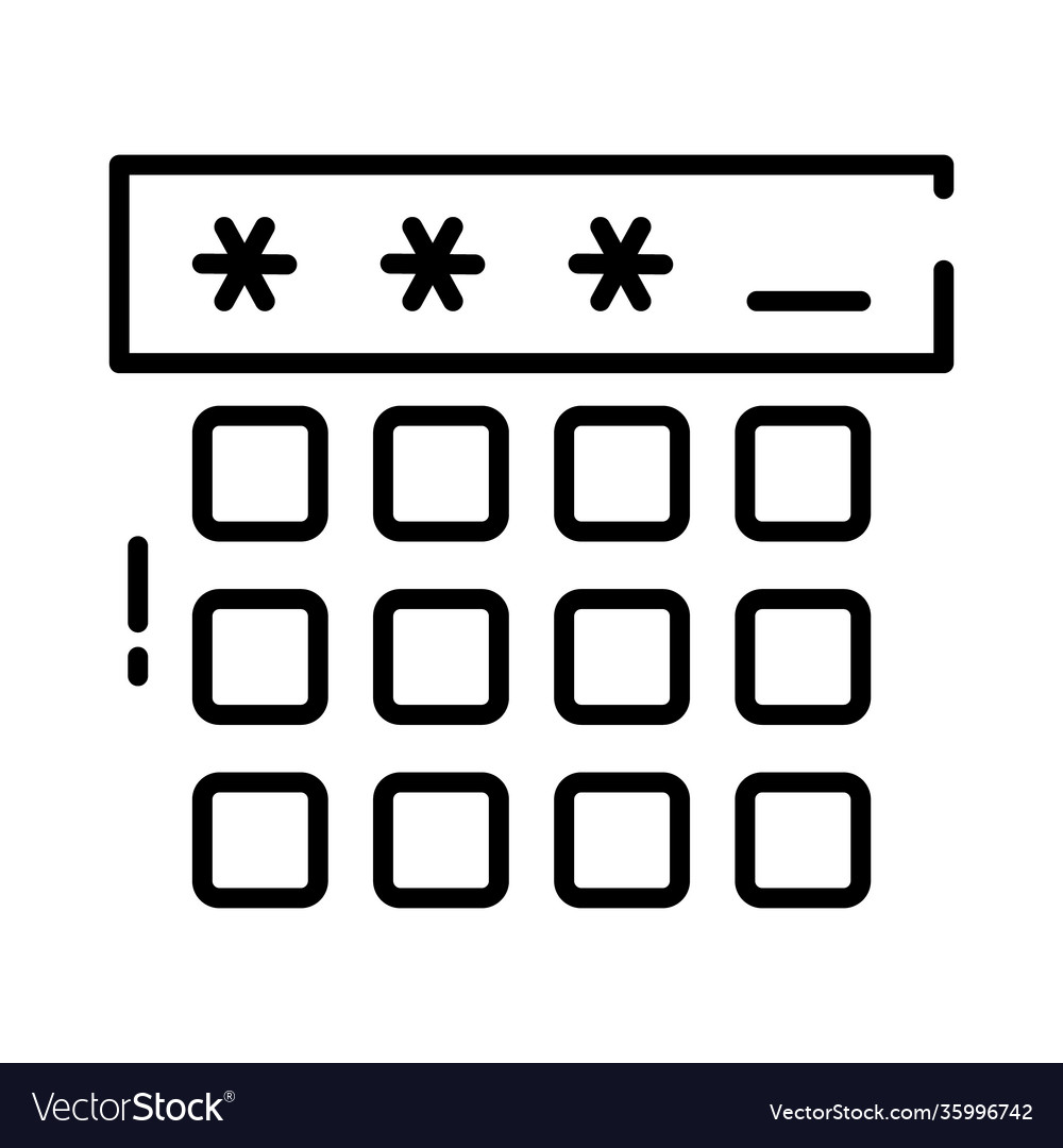 Password keyboard icon half line style