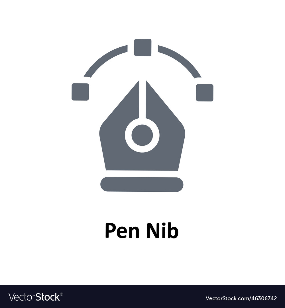 Pen nib solid icons simple stock illu