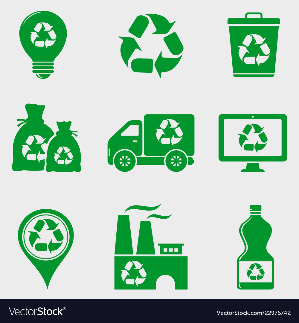 Recycle icons set