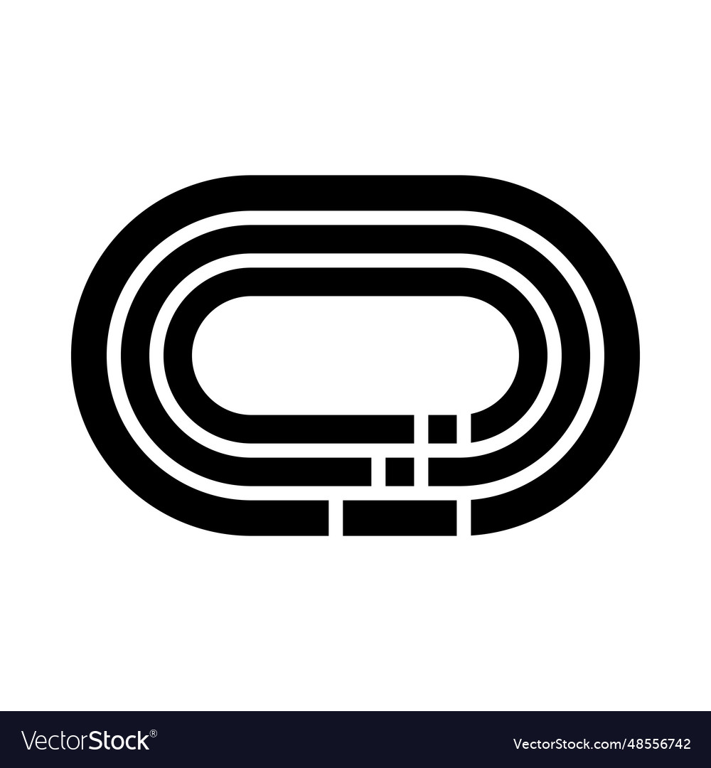 Running track glyph icon for personal Royalty Free Vector