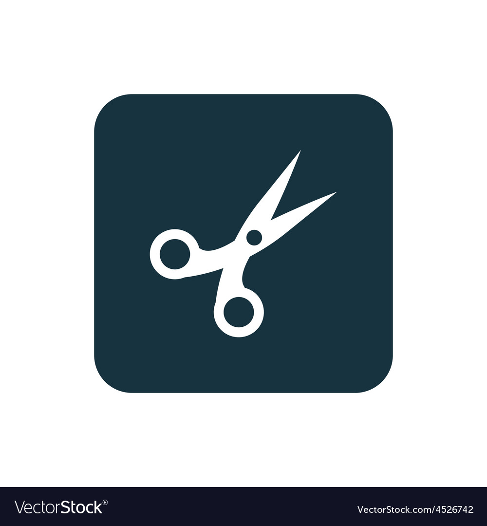 Scissors icon rounded squares button