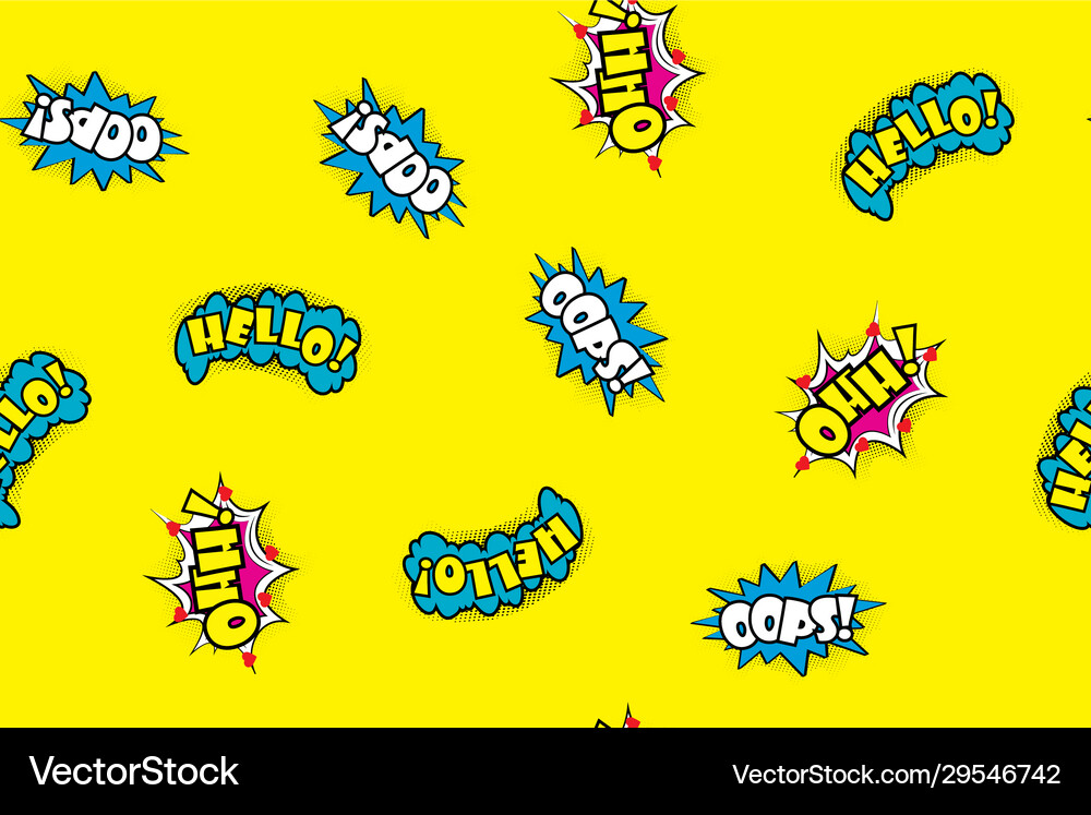 Seamless pattern comic speech bubbles Royalty Free Vector