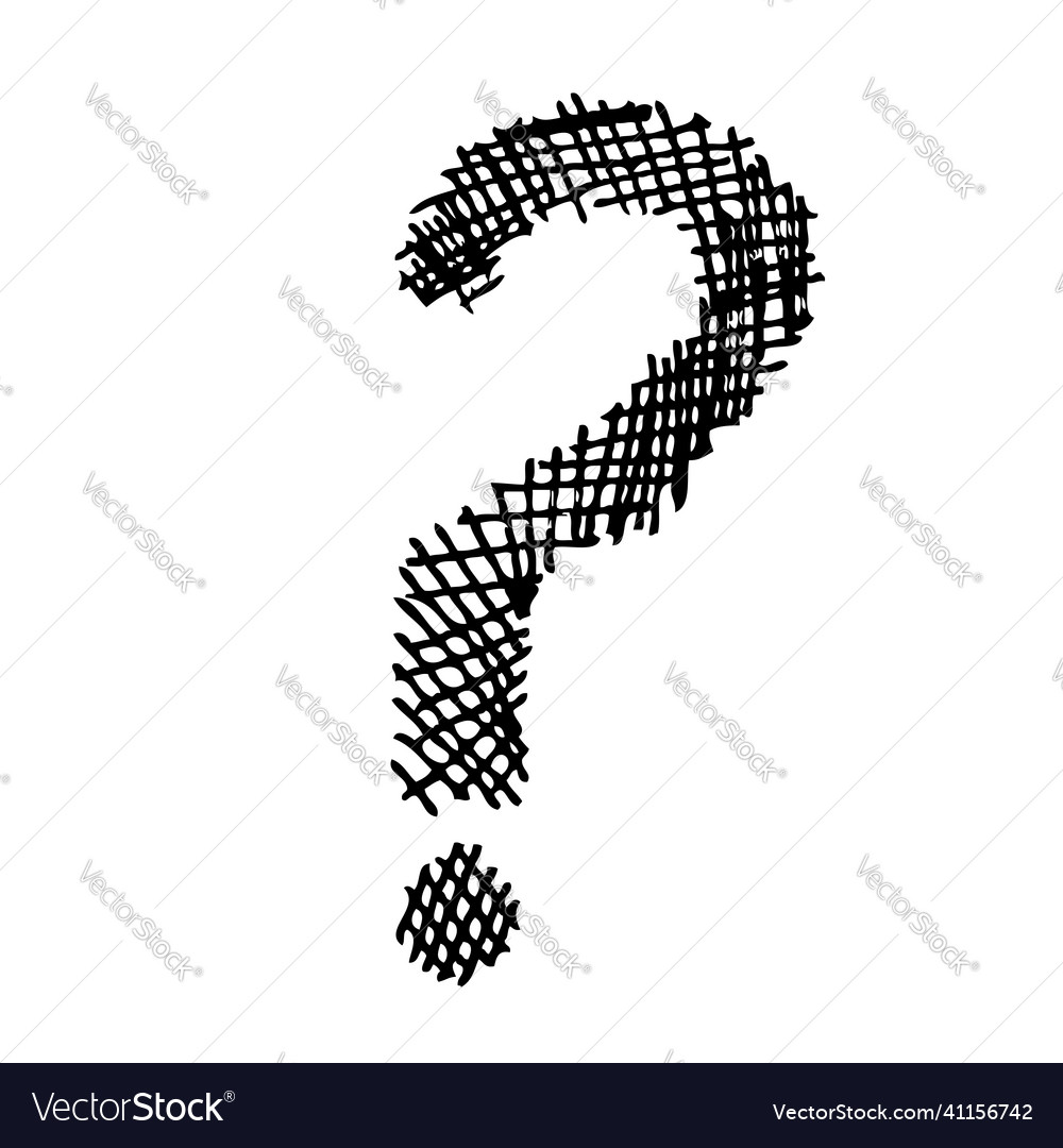 Simple scribble fill in question mark isolated