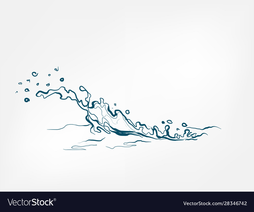 Splash Isolated Line Water Drop Royalty Free Vector Image