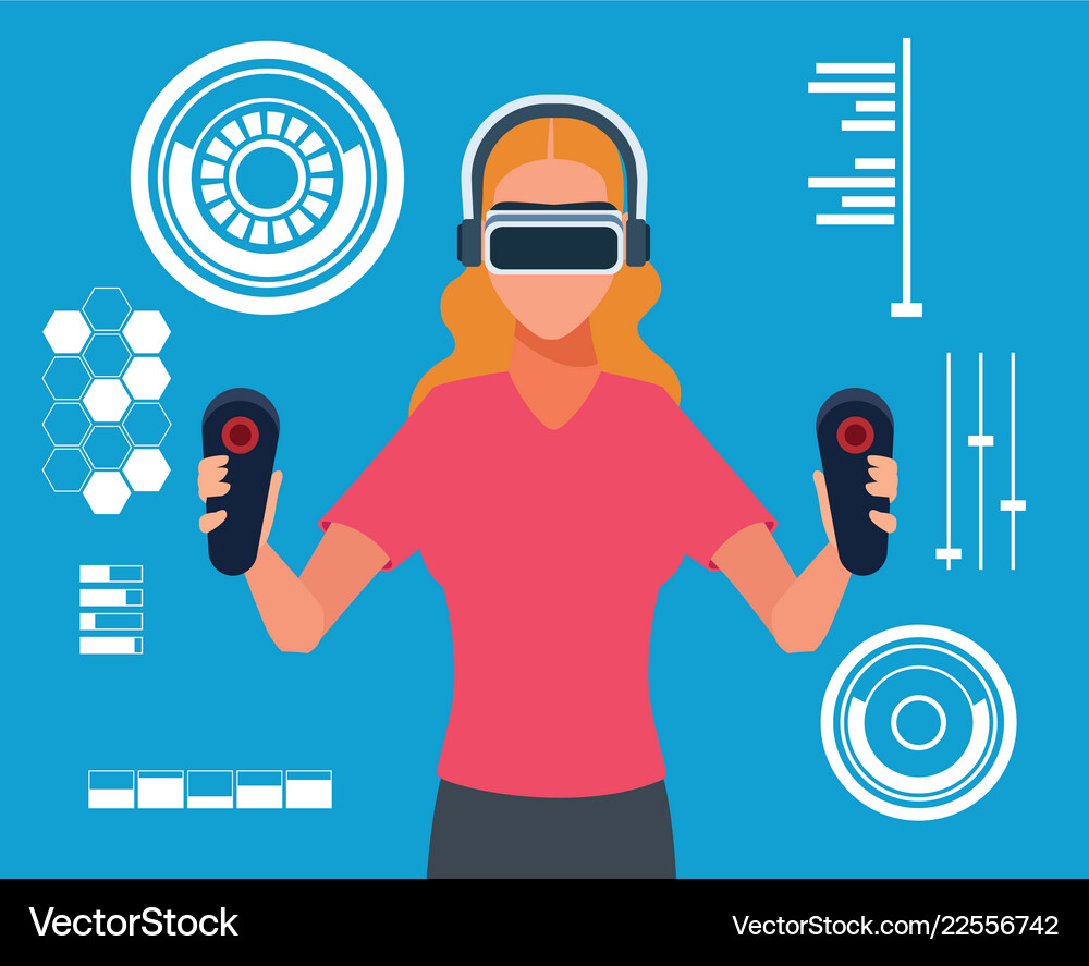 Virtual reality technology Royalty Free Vector Image