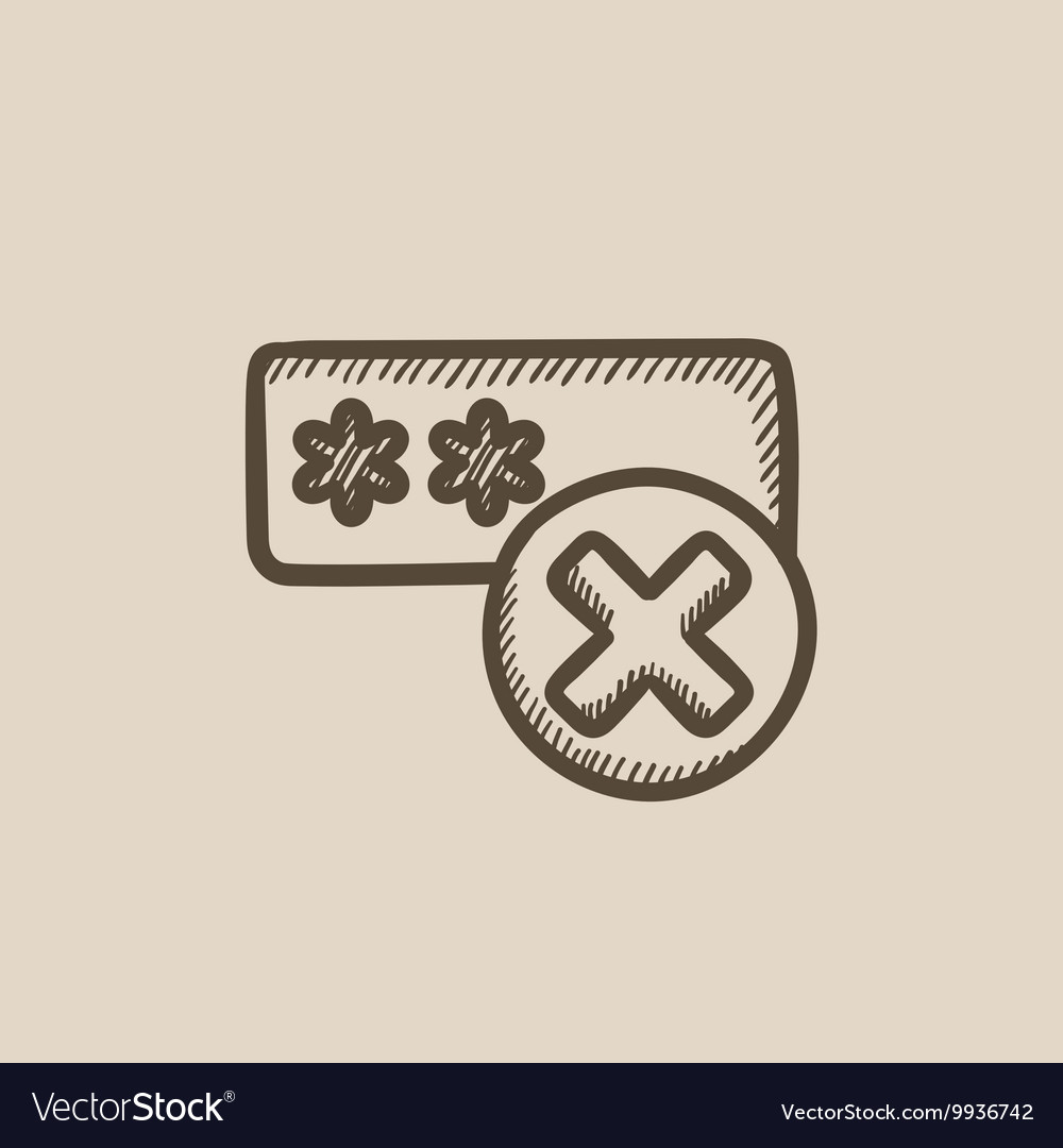 Wrong password sketch icon
