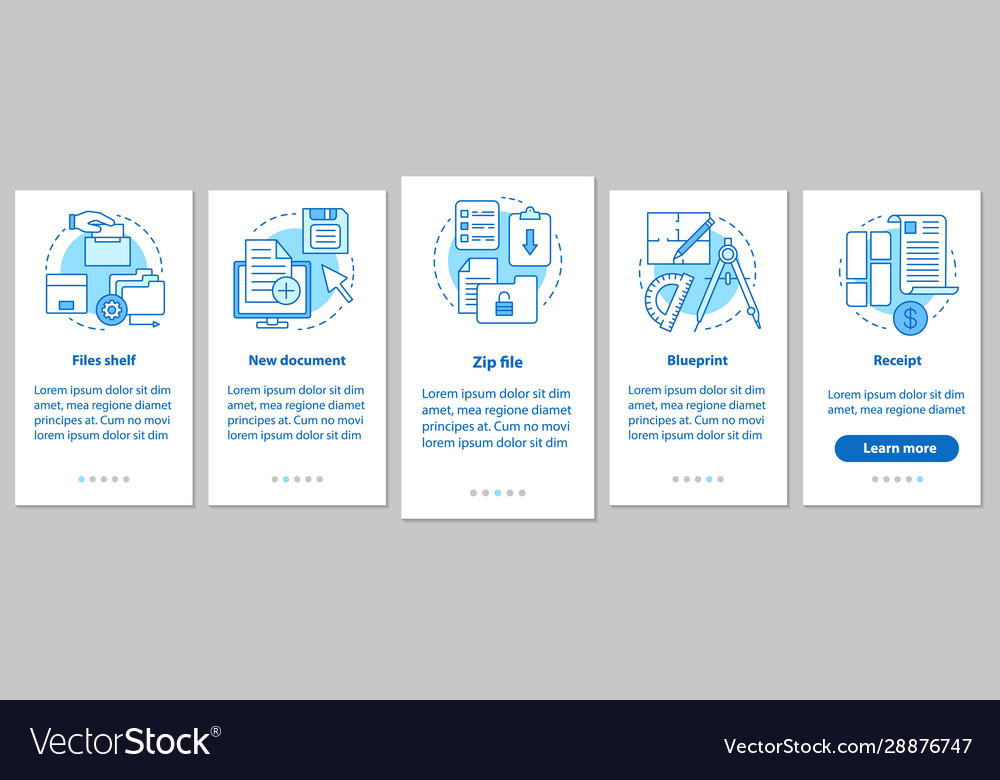 Big data onboarding mobile app page screen vector image Big data onboarding mobile app page screen