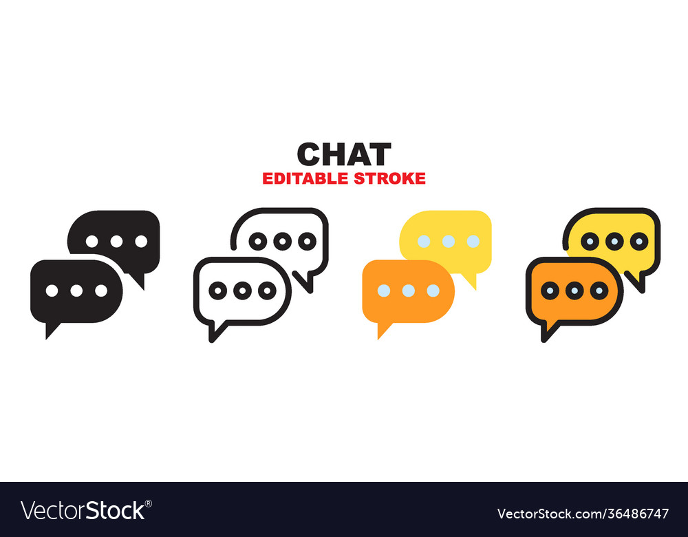 Chat icon set with different styles editable vector image Chat icon set with different styles editable