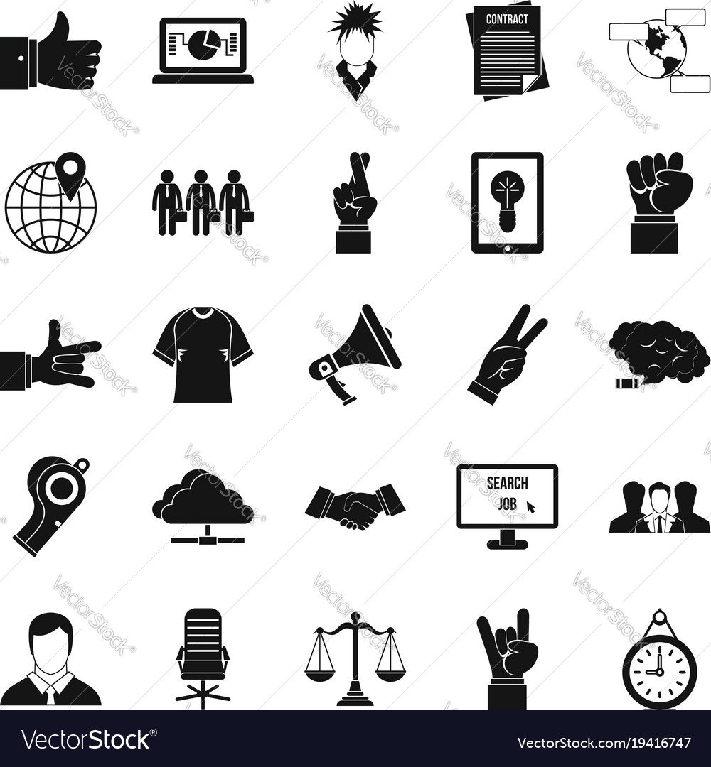 Different gestures icons set simple style Vector Image
