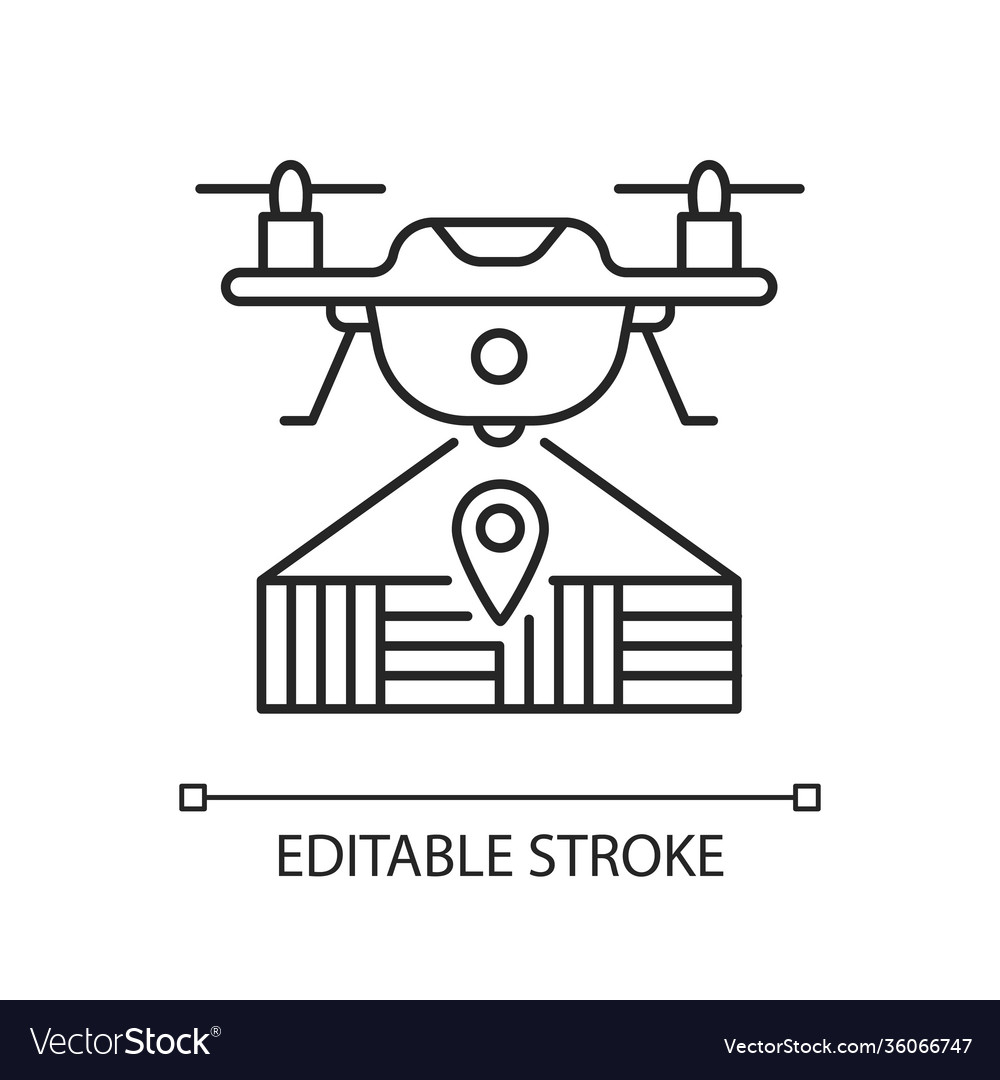 Drone mapping linear icon